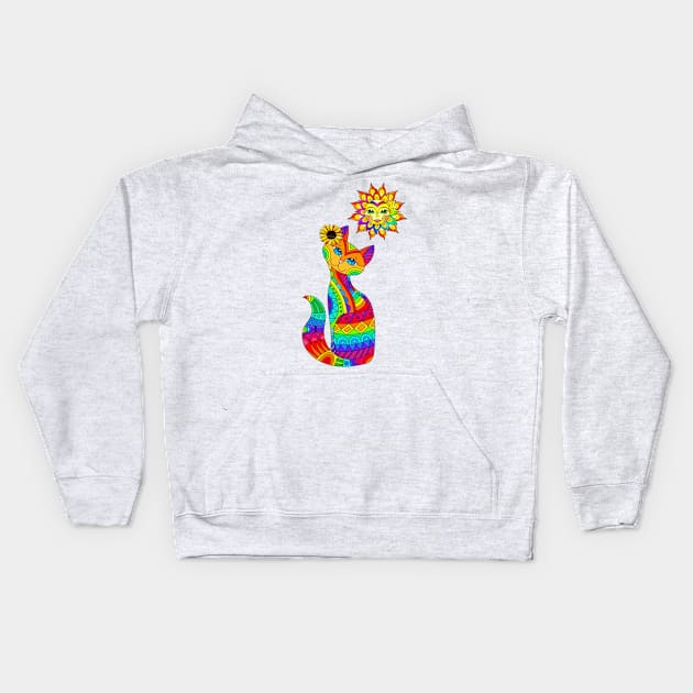 Happy Kitty Kids Hoodie by redwitchart